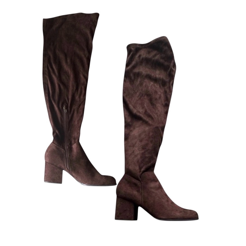 Christian Sirano Brown Faux Suede Over-the-Knee Boots – Women’s Size 9 - Picture 4 of 9